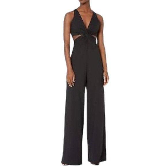 Susana Monaco Pants - Susana Monaco- NWT Black Sleeveless Twist Front Cutout Wide Leg Jumpsuit